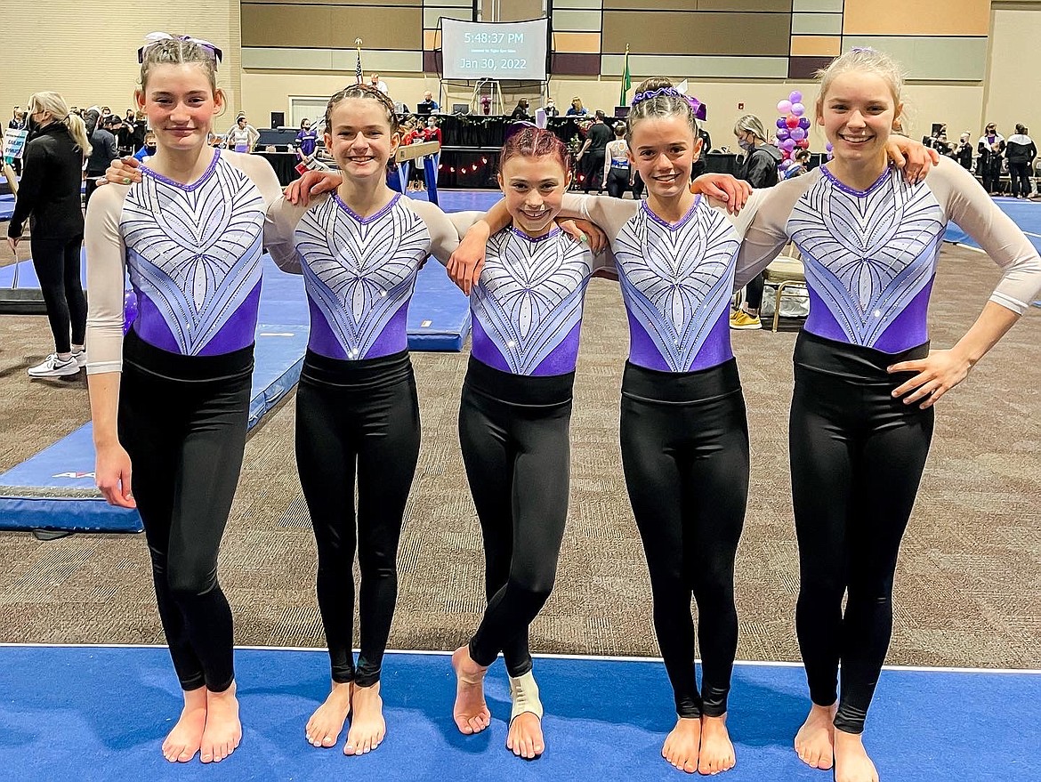 Courtesy photo
Avant Coeur Platinums take 3rd Place Team at the Wine Country Classic in Kennewick, Wash., Jan. 28-30. From left are Mikaela Krell, Delaney Adlard, Sage Kermelis, Kate Mauch and Amberly Johnson.