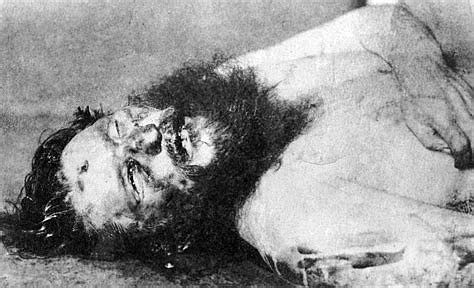 Grigori “the Mad Monk” Rasputin after his murder (1916).