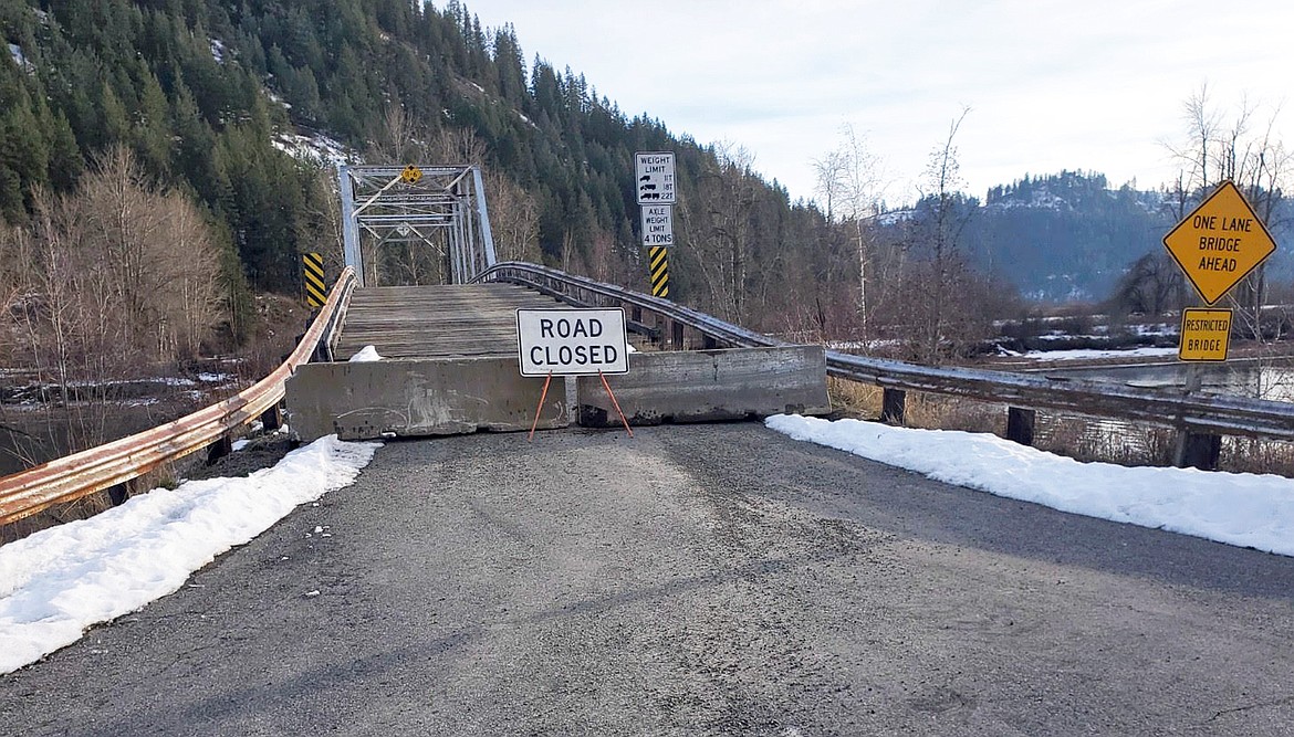 Photo courtesy East Side Highway District
The East Side Highway District recently closed the Springston Bridge on Anderson Lake Road over the Coeur d'Alene River.