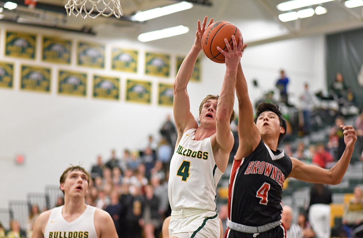 Whitefish senior Bodie Smith looks to score in a game against Browning on Friday night at the high school. (Whitney England/Whitefish Pilot)