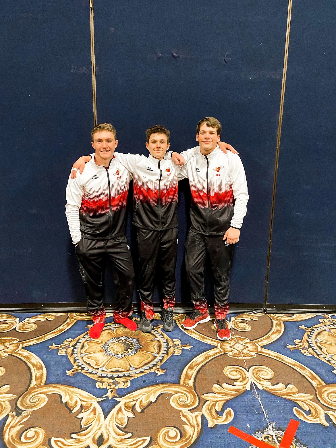 Courtesy photo
Avant Coeur Level 10 Boys take 4th Place Team at the BlackJack Competition in Las Vegas. From left are Jesse St. Onge, Caden Severtson and Daniel Fryling.