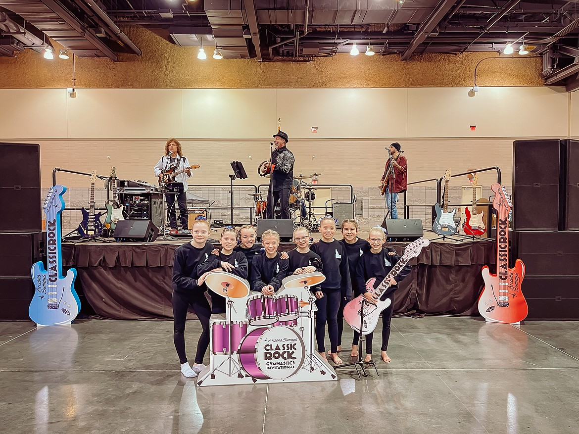 Courtesy photo
Avant Coeur Level 6s at the Classic Rock Invitational in Phoenix, Ariz., last weekend. From left are Eva Martin, Callista Petticolas, Quinn Howard, Kyler Champion, Jadyn Jell, Summer Nelson, Lexie Gersdorf and Mila Behunin.
