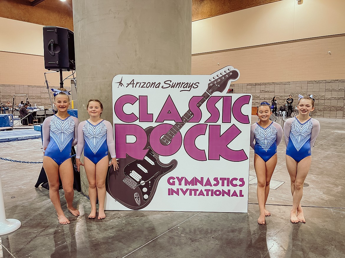 Courtesy photo
Avant Coeur Xcel Silvers at the Classic Rock Invitational in Phoenix, Ariz., last weekend. From left are Liliana Olind, Ellie Anderson, Evelynn Prescott and Mallory Secord.
