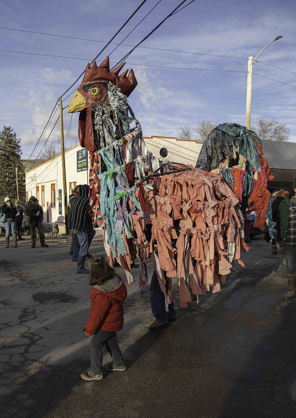 Jim Arestad as a chicken in the Chinese New Year parade in Hot Springs. (Tracy Scott/Valley Press)