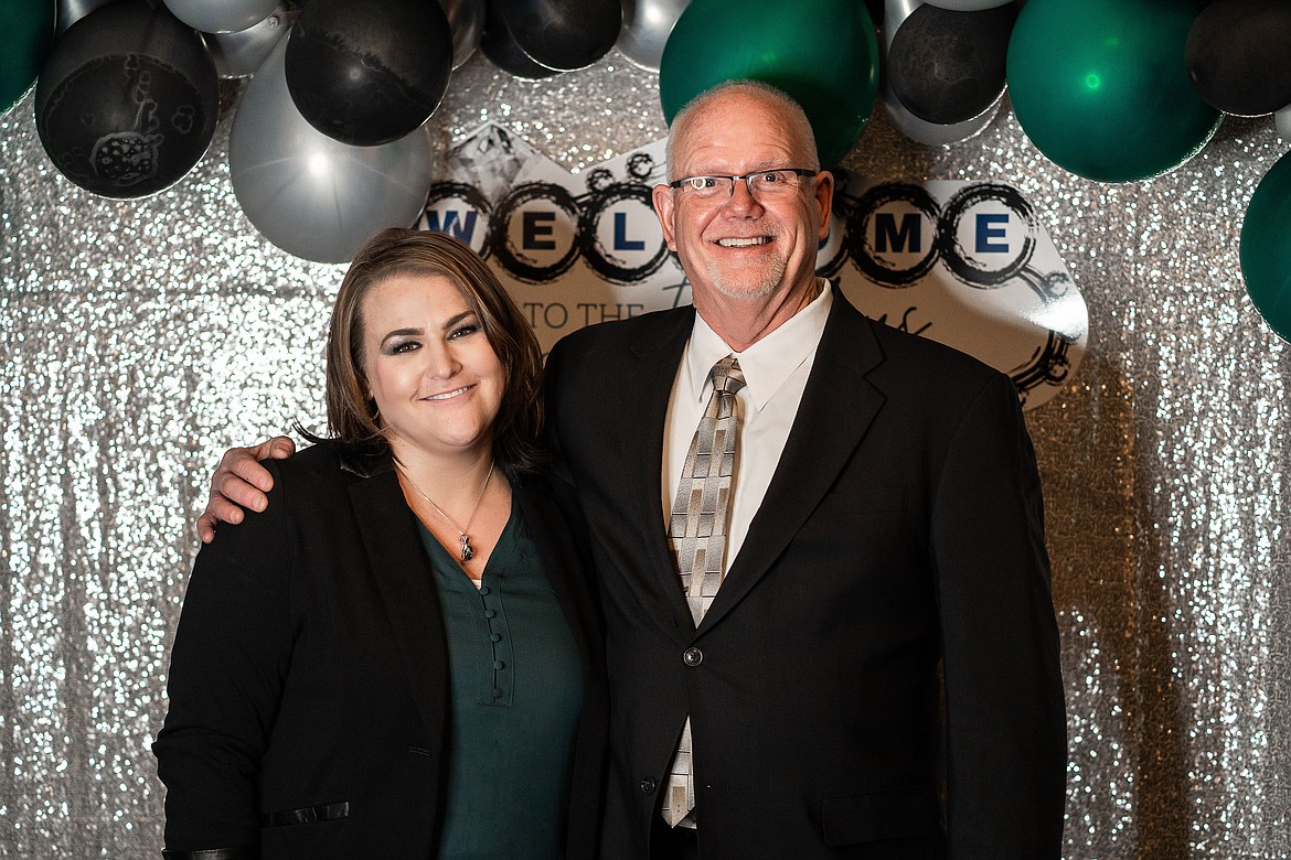 Newly elected president of the Moses Lake-Othello Association of Realtors Tara Zerbo stands with Gary Mann at the association’s annual banquet Jan. 29 at the Pillar Rock Grill in Moses Lake.