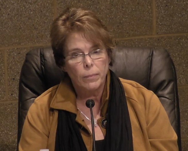 Image courtesy of city of Coeur d'Alene
Planning Commissioner Lynn Fleming listens to testimony during Tuesday's public hearing on the Comprehensive Plan.