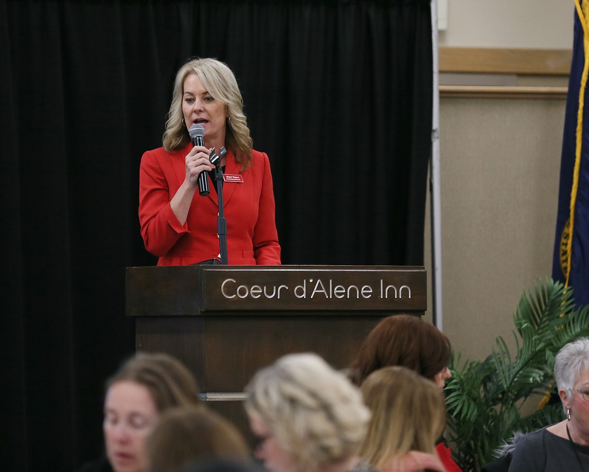 Idaho Superintendent of Public Instruction Sherri Ybarra speaks Thursday at the Kootenai County Republican Women Federated meeting in the Best Western Plus Coeur d'Alene Inn.