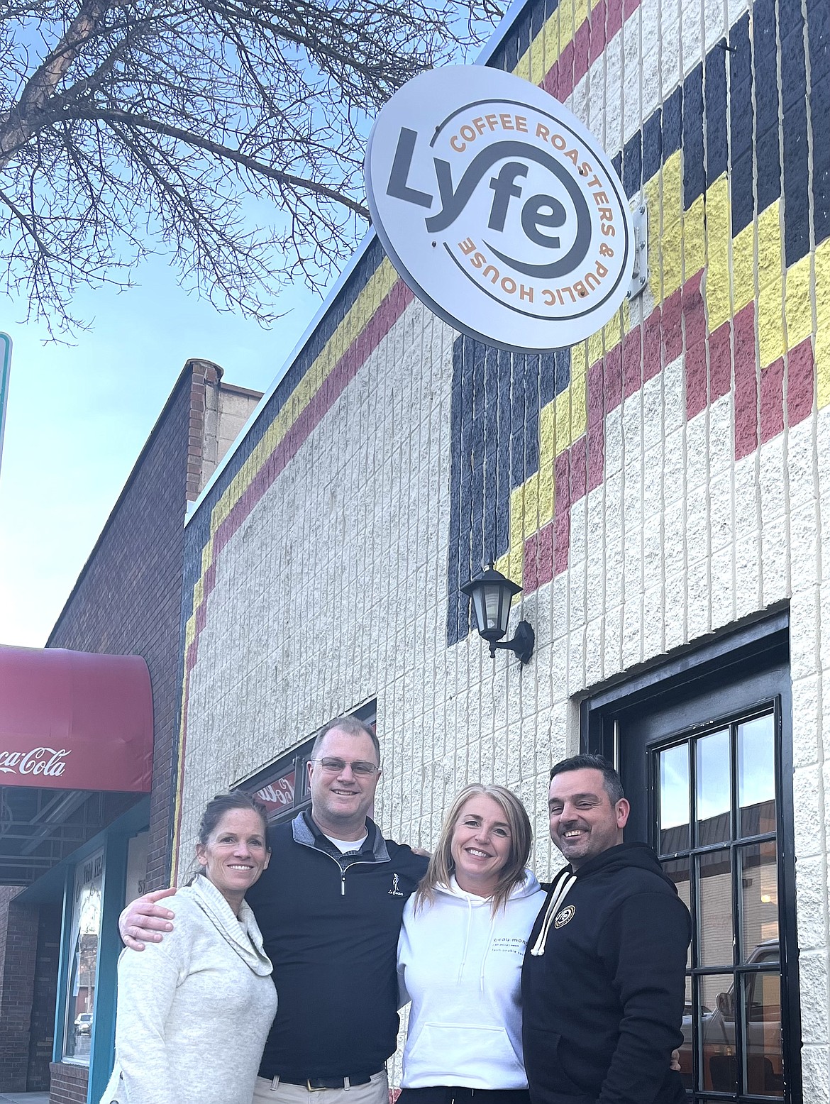 From left, Christie Strawn, Dean Strawn, Brooke Miller and Dave Miller of Lyfe Coffee Roasters.