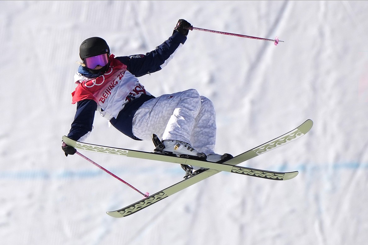 United States' Maggie Voisin competes during the women's slopestyle qualification at the 2022 Winter Olympics, Monday, Feb. 14, 2022, in Zhangjiakou, China. (AP Photo/Francisco Seco)