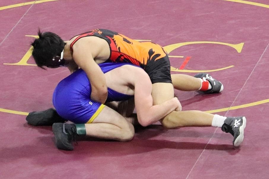 Plains wrestler David Schulz of Hot Springs won the State B/C 138 pound wrestling title. (Kami Milender photo)