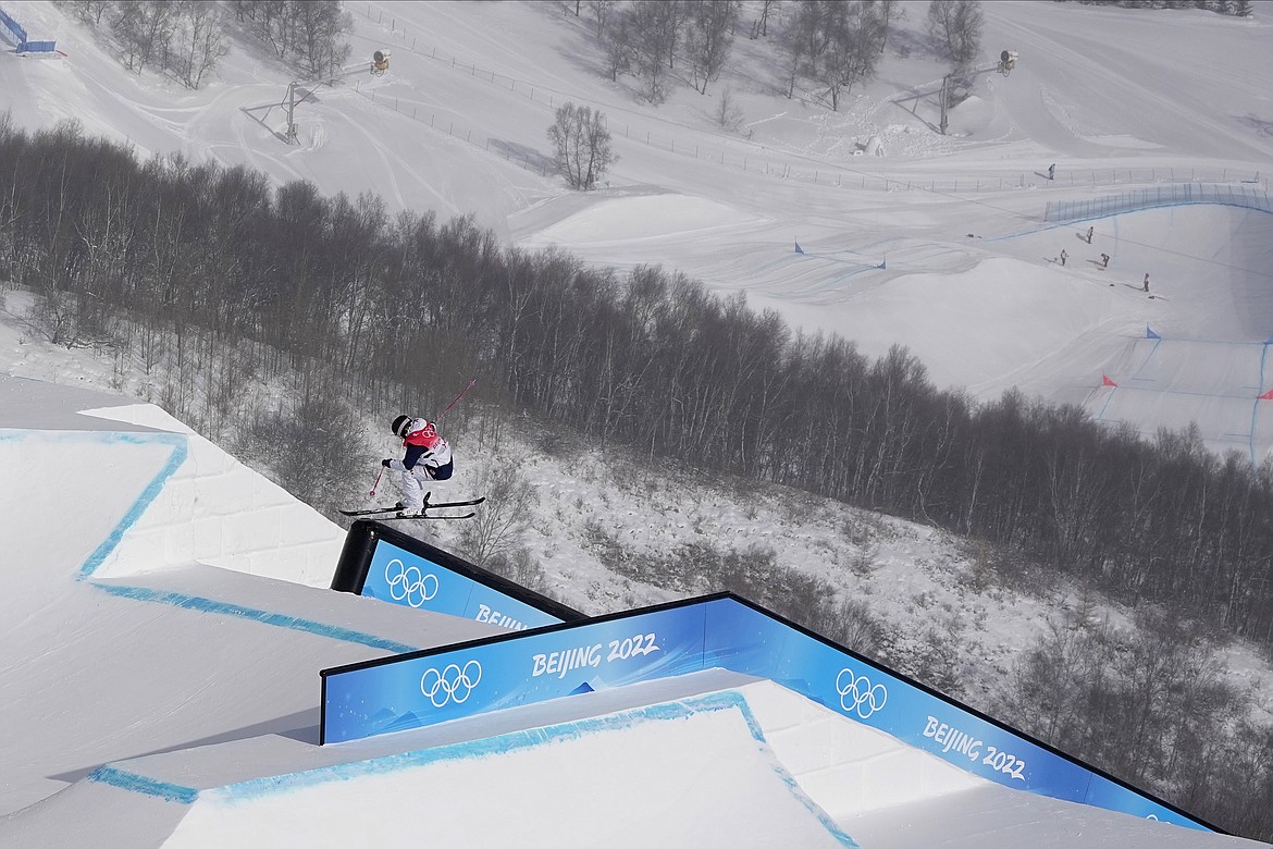 United States' Maggie Voisin competes during the women's slopestyle finals at the 2022 Winter Olympics, Tuesday, Feb. 15, 2022, in Zhangjiakou, China. (AP Photo/Francisco Seco)