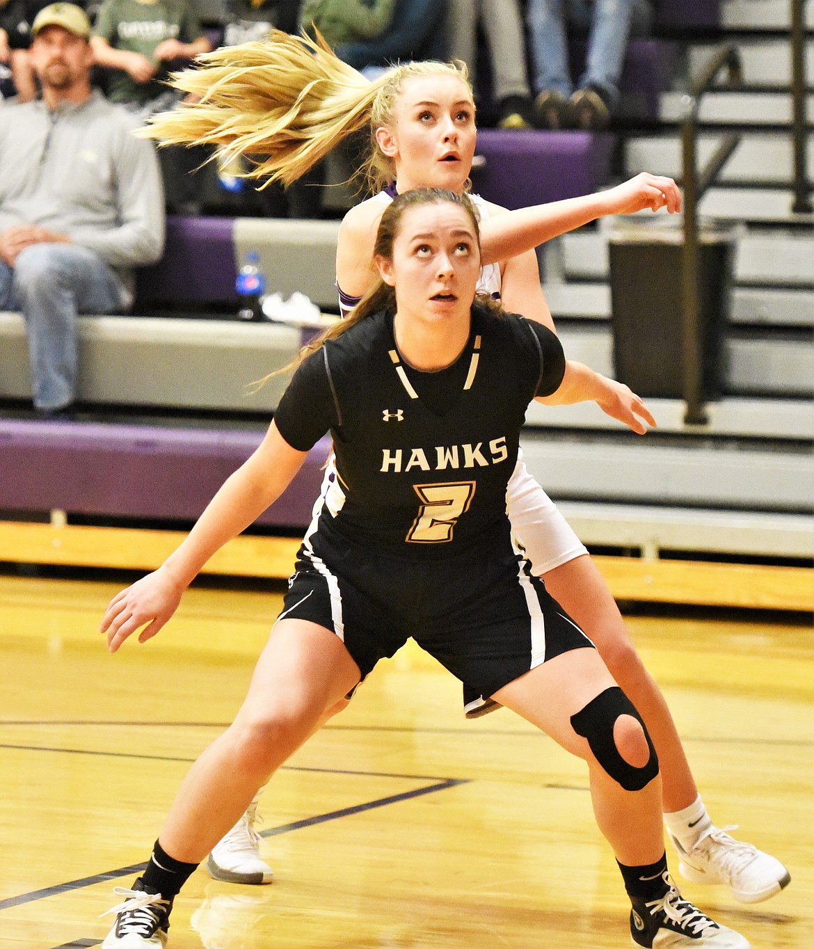 Kassidi Cox vies for a rebound with Seeley-Swan's Emily Maughan. (Scot Heisel/Lake County Leader)