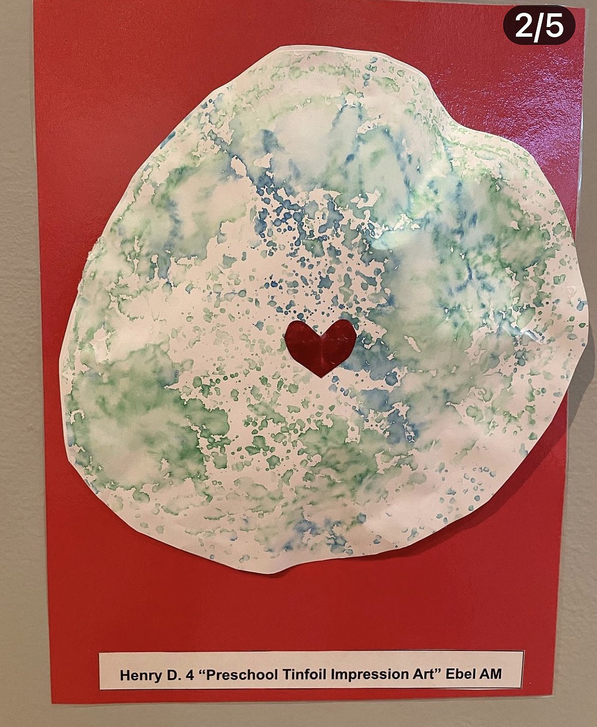 Above is a close-up of Henry Duvall’s (pictured on A1) art piece that was featured in the show. The heart in the center of the piece reflects the show’s theme of kindness.