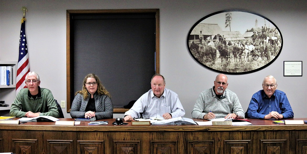 Bonners Ferry City Council (from left) Brion Poston, Valerie Thompson, Mayor Dick Staples, Rick Alonzo and Ron Smith.