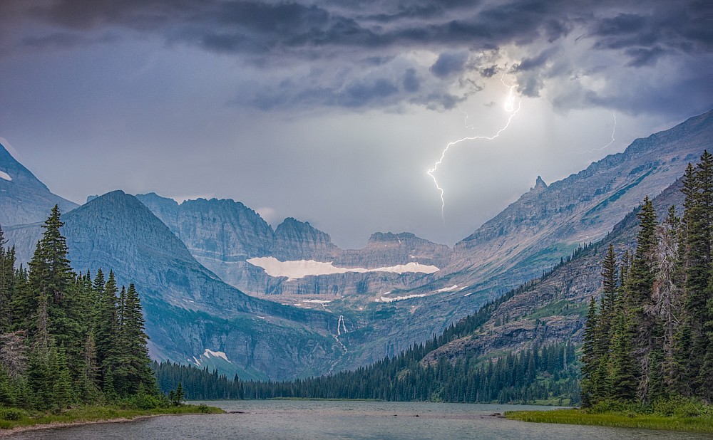Lightning over Avalanche Lake in Glacier National Park. (Imma Barrera photo)