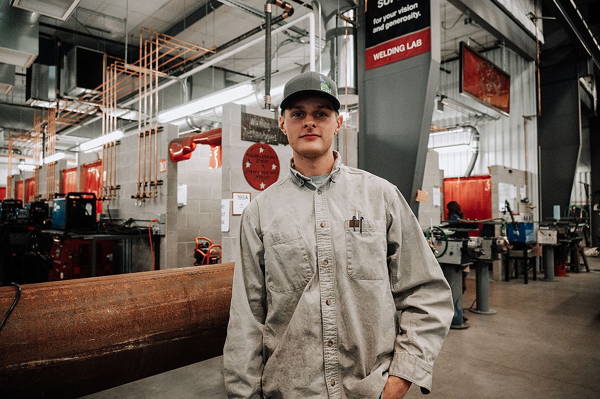 Lakeland High School senior Clay Lawrie won first place overall at NIC’s annual high school welding competition Feb. 11 at Parker Technical Education Center. Photo courtesy of Elli Oba/North Idaho College