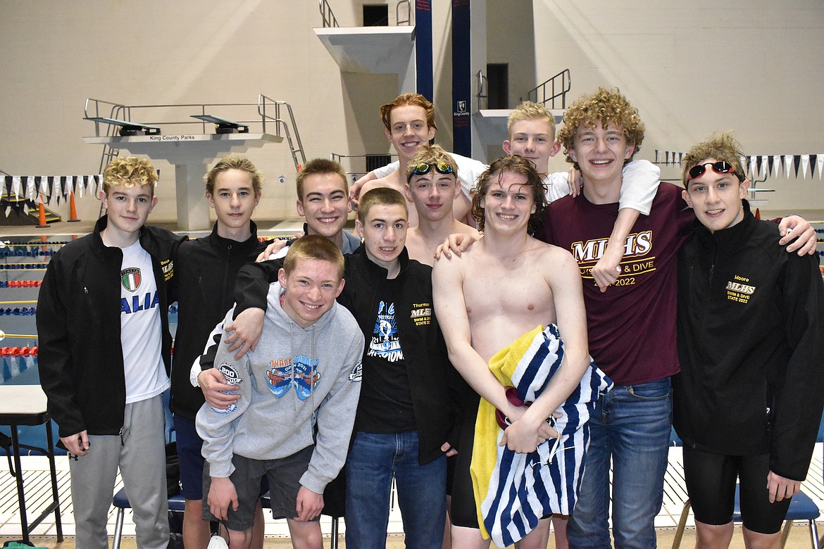 The Moses Lake High School boys swim and dive team participated in the 4A category of the state swim and dive tournament and took 18th as a team.