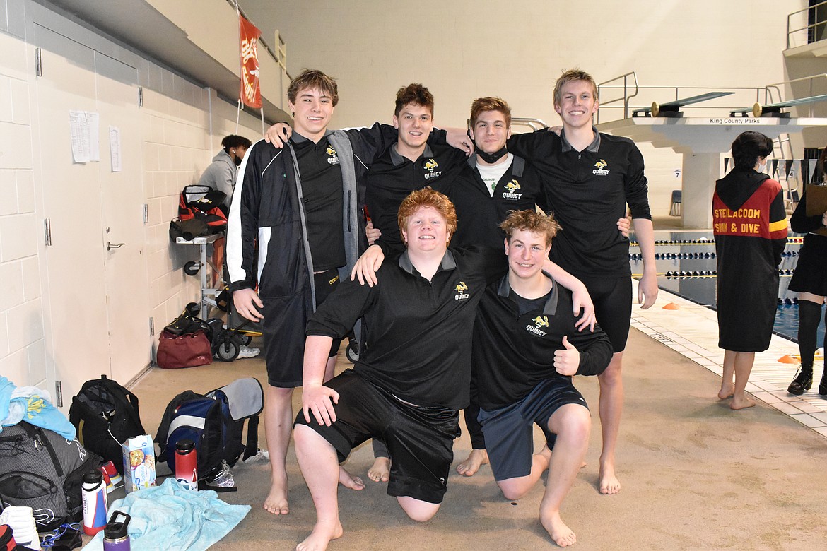 The Quincy High School boys swim and dive team participated in the 2A category of the state swim and dive tournament and took 6th as a team.