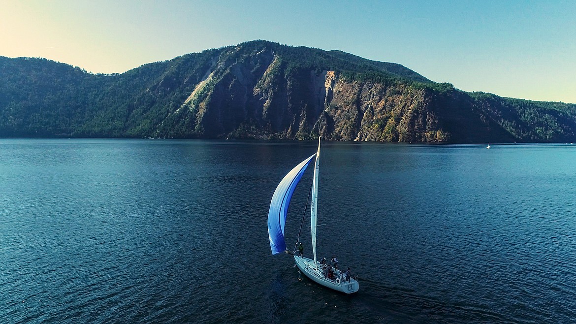 Dogsmile Adventures, sailing the waters of Lake Pend Oreille, in Bayview, Idaho, during the summer of 2021.