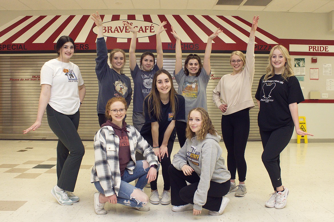 The contestants for the 2022 Moses Lake Distinguished Young Women pageant include (back row, from left) Beverly Ross, McKenna Meise, Makiya Kast, Emma Fulkerson, Lydia Jensen and Reegan Radach. They are pictured with the 2021 winners (front row, left to right) Laurel Knox, Moses Lake and Washington DYW winner Esther Roeber, and Rebecca Shaporda.