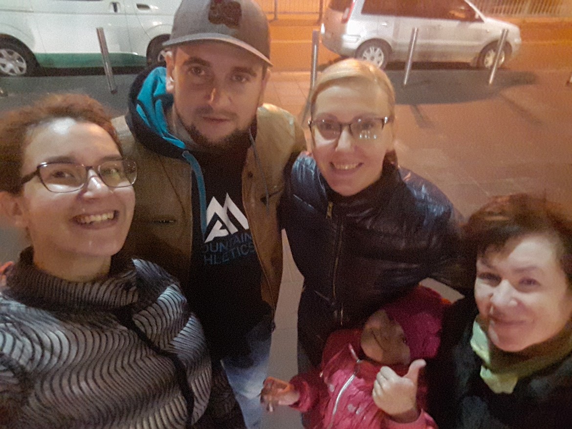 On far left, Annie Vladovska, a 19-year-old former international student at North Idaho College, is pictured with her family at Ukraine’s largest airport shortly before heading to Coeur d'Alene. Photo courtesy of Annie Vladovska