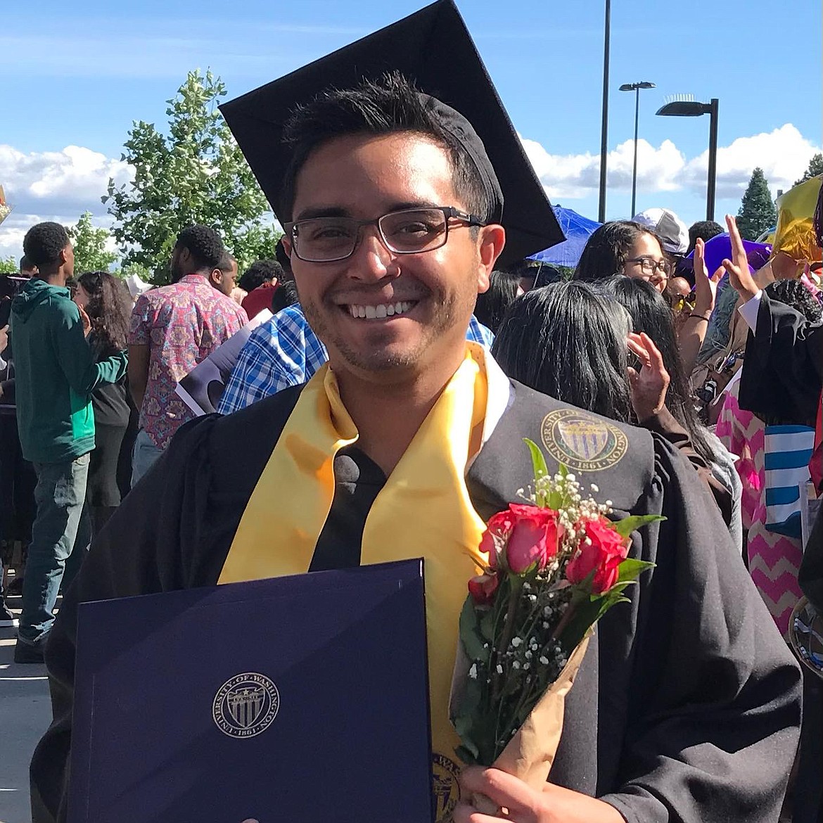 Ronaldo Delgado/courtesy photo

Fabrizio Delgado shows off his new University of Washington diploma after commencement in 2017. After his death his family and friends established a scholarship fund at the UW School of Nursing in his memory.