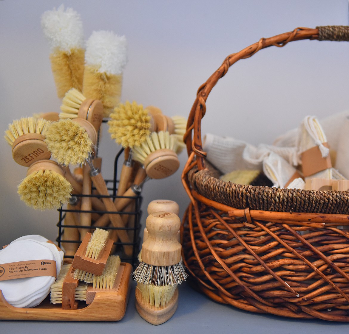 Scrub brushes and other cleaning tools for sale at Pantry Collective. (Julie Engler/Whitefish Pilot)