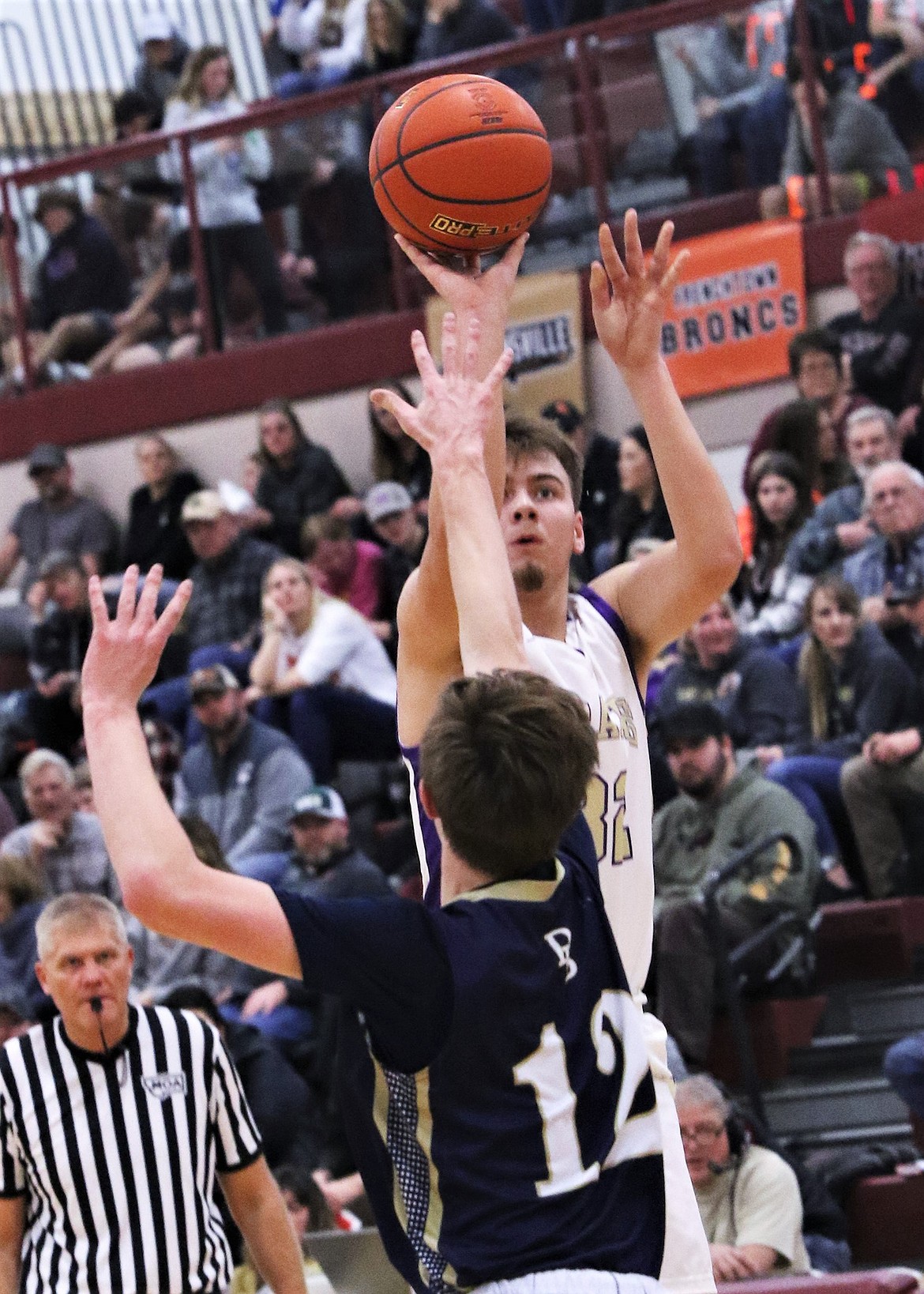 Colton Graham fires off a jumper in the Pirates' semifinal game against Dillon. (Courtesy of Bob Gunderson)