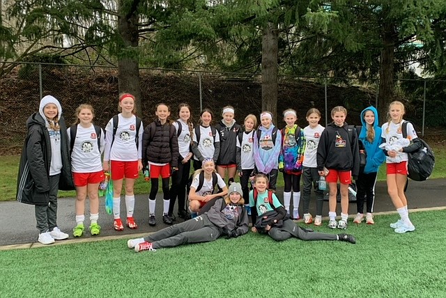 Courtesy photo
The Thorns North 2009 girls Red soccer team traveled to Seattle last weekend to compete in the "Club to Club" games. The Thorns played the Capital FC Timbers, Wasatch FC and Utah Soccer Alliance. Chloe Burkholder scored two goals, with assists from Lila Moreau and Ava Roberts. In the front row from left are Olivia Smith, Katie Kovatch and Savannah Spencer; and back row from left, Tayla Ruchti, Ryann Blair, Taryn Young, Lila Moreau, Finn Voigt, Haven Dye, Chloe Burkholder, Lucia Barton, Audrey Linder, Aspen Liddiard, Mallory Morrisroe, Cate Storey, Sierra Sheppard and Ava Roberts.