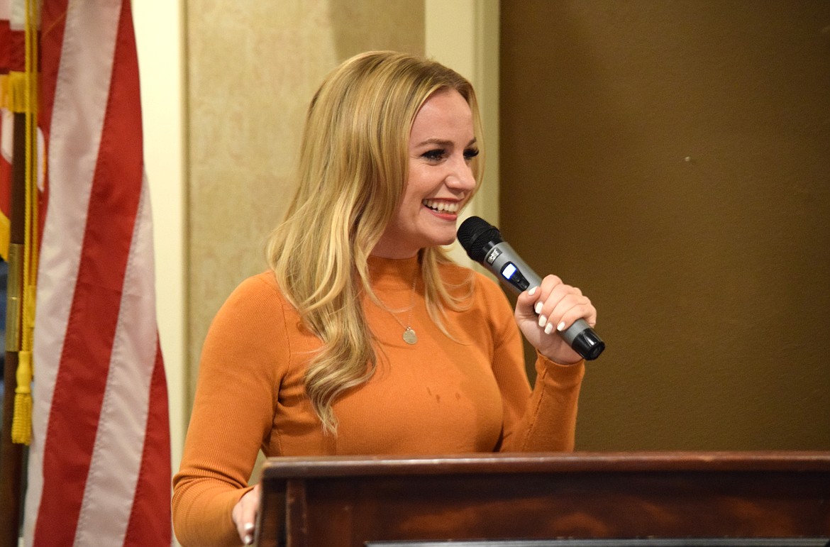 Ivory Hecker, an independent journalist and former reporter for Fox 26 TV in Houston, relates why she quit her job as a TV reporter during the keynote address at Saturday’s Grant County Republican Party Fundraiser and Lincoln Day Dinner last Saturday at the Pillar Rock Grill in Moses Lake.