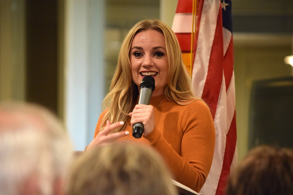 Ivory Hecker, an independent journalist and former reporter for Fox 26 TV in Houston, relates why she quit her job as a TV reporter during the keynote address at Saturday’s Grant County Republican Party Fundraiser and Lincoln Day Dinner last Saturday at the Pillar Rock Grill in Moses Lake.