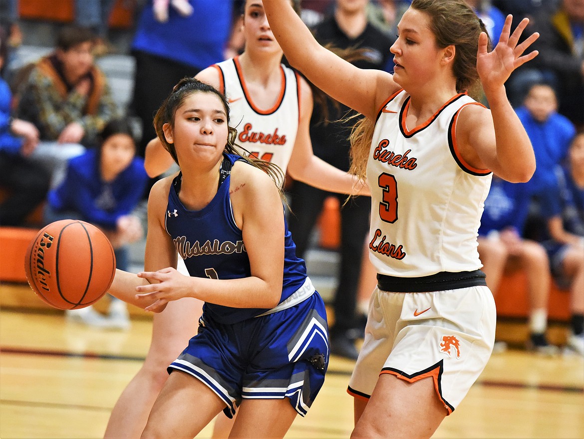 Mission's Kason Page looks for a pass against Eureka on Saturday. (Scot Heisel/Lake County Leader)