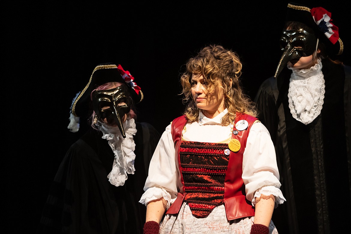 Becky Rygg, Joy James and Sami Milne in WTC’s production of “The Revolutionists” - photo credit Matt Wetzler of Thewmatt Photography