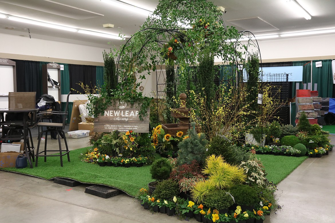 New Leaf Nursery display is featured in building No. 3 at the Kootenai County Fairgrounds during the 2022 North Idaho Home and Gardens Show opening today at noon. HANNAH NEFF/Press