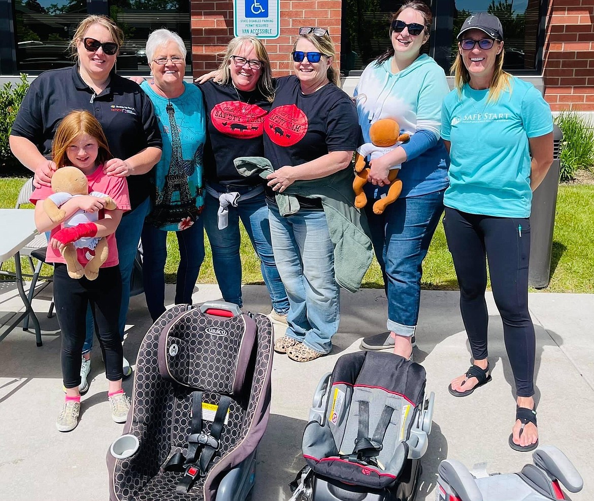 Northwest Infant Survival and SIDS Alliance has released its 2021 impact report. From left: Executive director Liz Montgomery with niece and NISSA volunteer Delaney Montgomery; volunteer Carol Tipus; and child passenger safety technicians Demiya Bankston, Missy Maloney and Tia Clifford; and Maigan Snider, child passenger safety technician and board president.