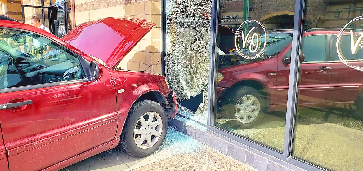 Photo courtesy Coeur d'Alene Fire Department
An SUV crashed into Vine and Olive Eatery & Wine Bar on Monday.