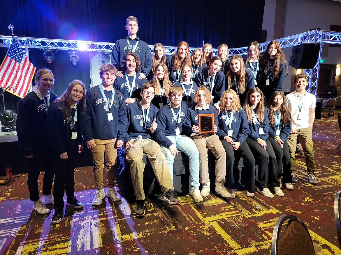 Timberlake High School student council received the Outstanding Student Council Award for Region 1, 2021-2022,  from the Idaho Association of Student Councils at the annual conference in Boise early last week. Courtesy photo