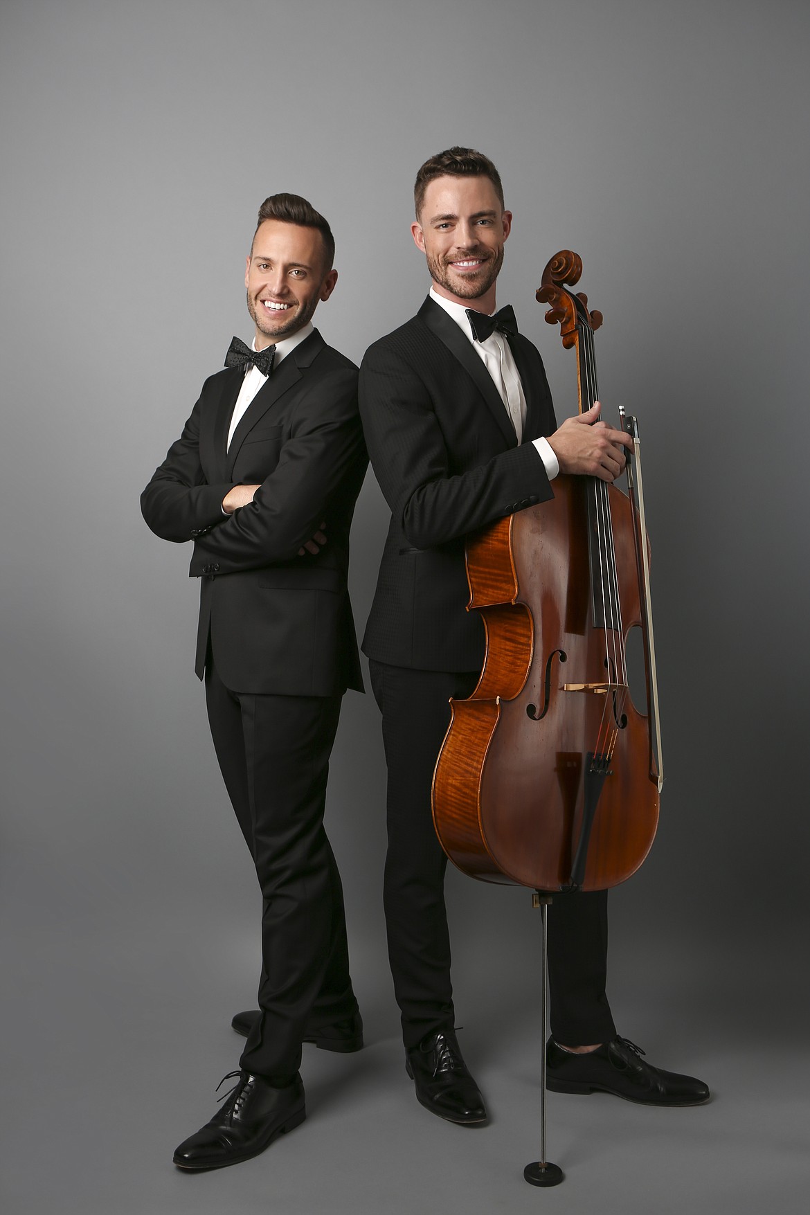 Tenor Branden James (left) and cellist James Clark(right) will bring a mix of pop and original music to Moses Lake March 22.