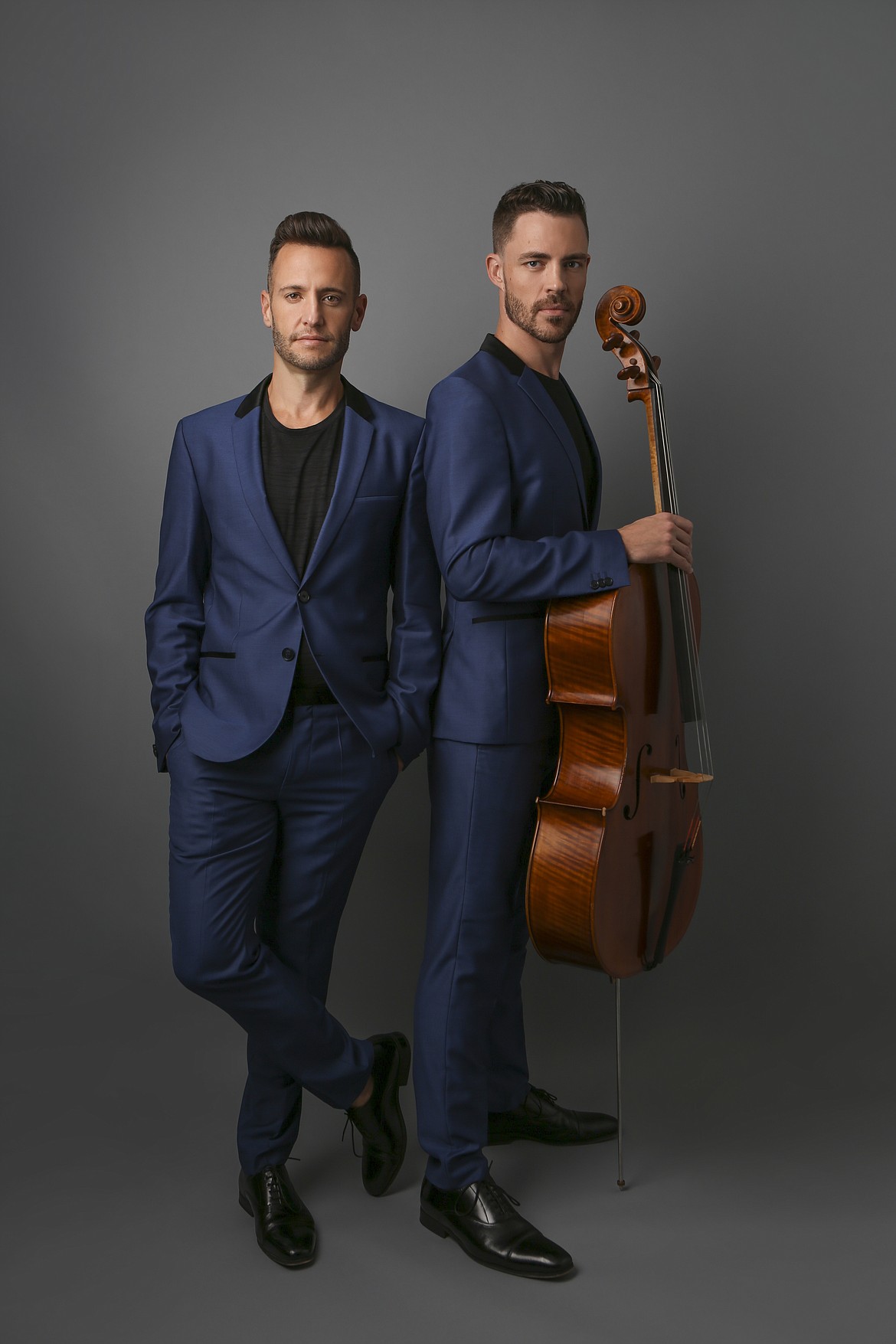Branden James (left) and James Clark (right) combine James’ vocals and Clark’s cello as the duo Branden & James.