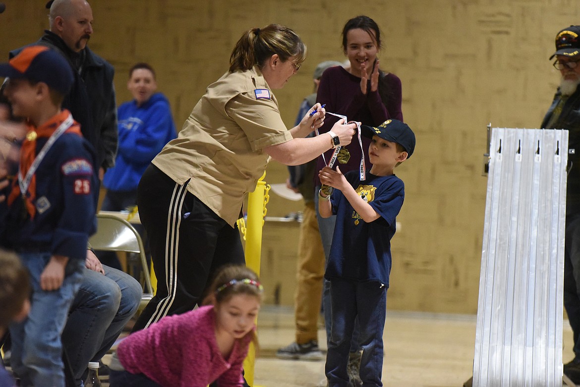 Libby Cub Scout Pack 4925 hosted its Pinewood Derby race on March 6 in the Kootenai Valley Christian School. (Derrick Perkins/The Western News)