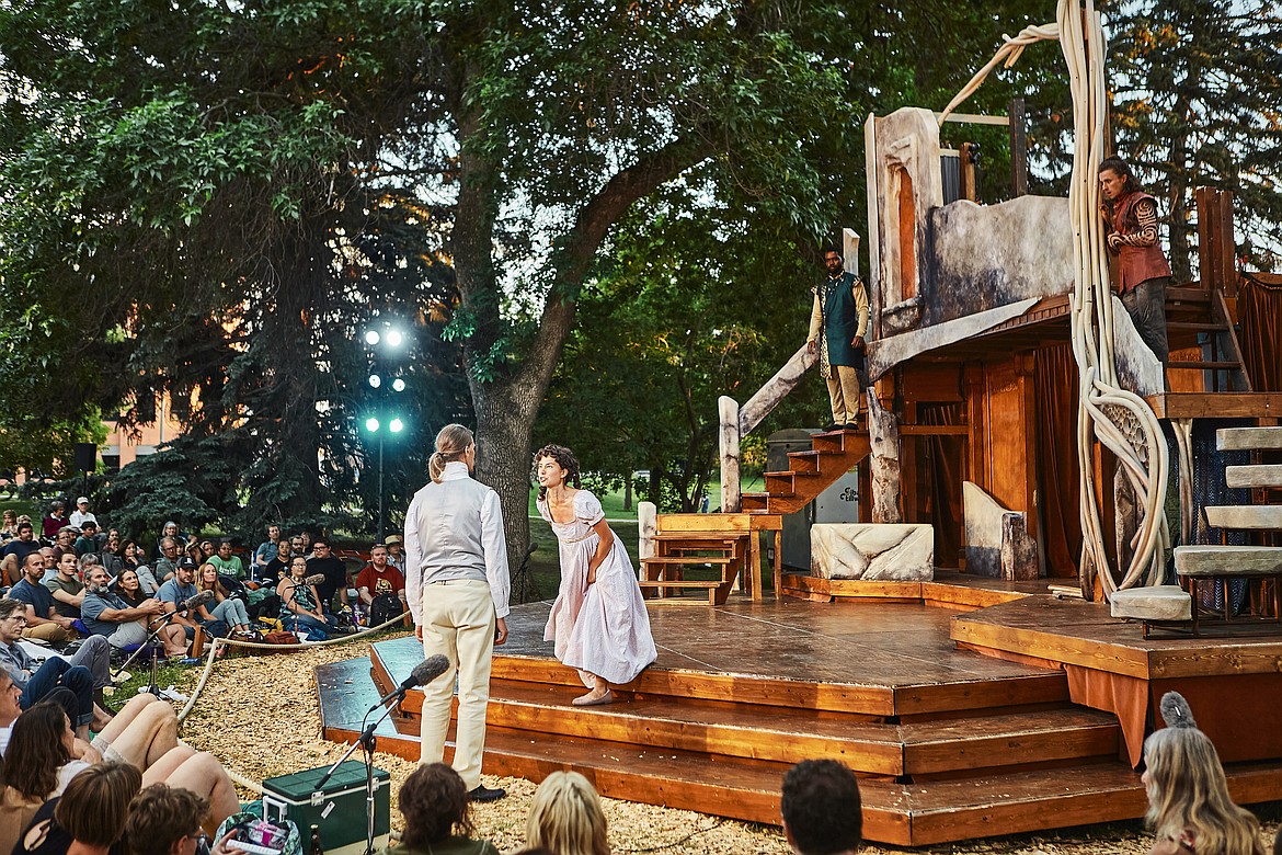 The cast of Montana Shakespeare in the Parks performs during opening night of "A Midsummer Night’s Dream" June 23, 2021, at Montana State University’s duck pond, kicking off the 49th season of Montana Shakespeare in the Parks. - MSU Photo by Adrian Sanchez-Gonzalez