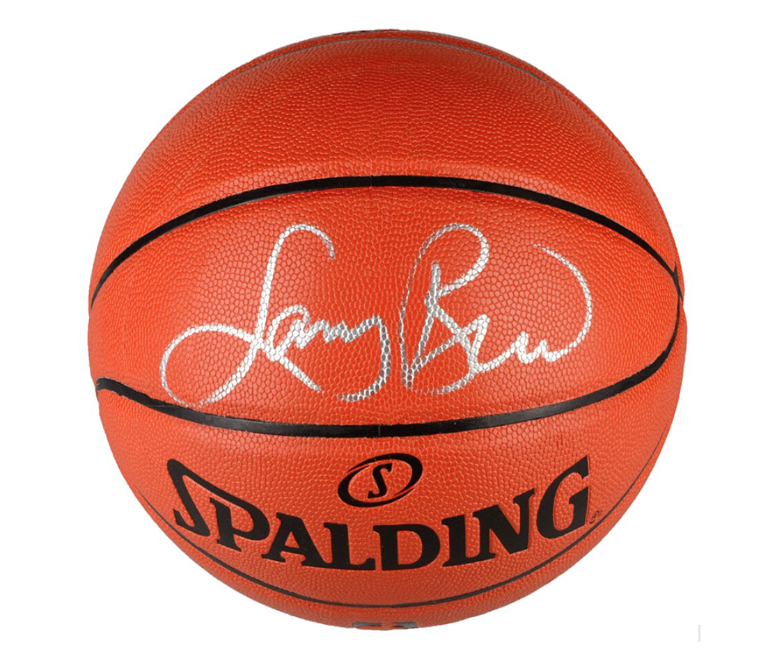 This autographed Larry Bird basketball is one of dozens of auction items bidders can win in the Newspapers in Education online auction. The auction is live now and closes at 10 p.m. Monday.
