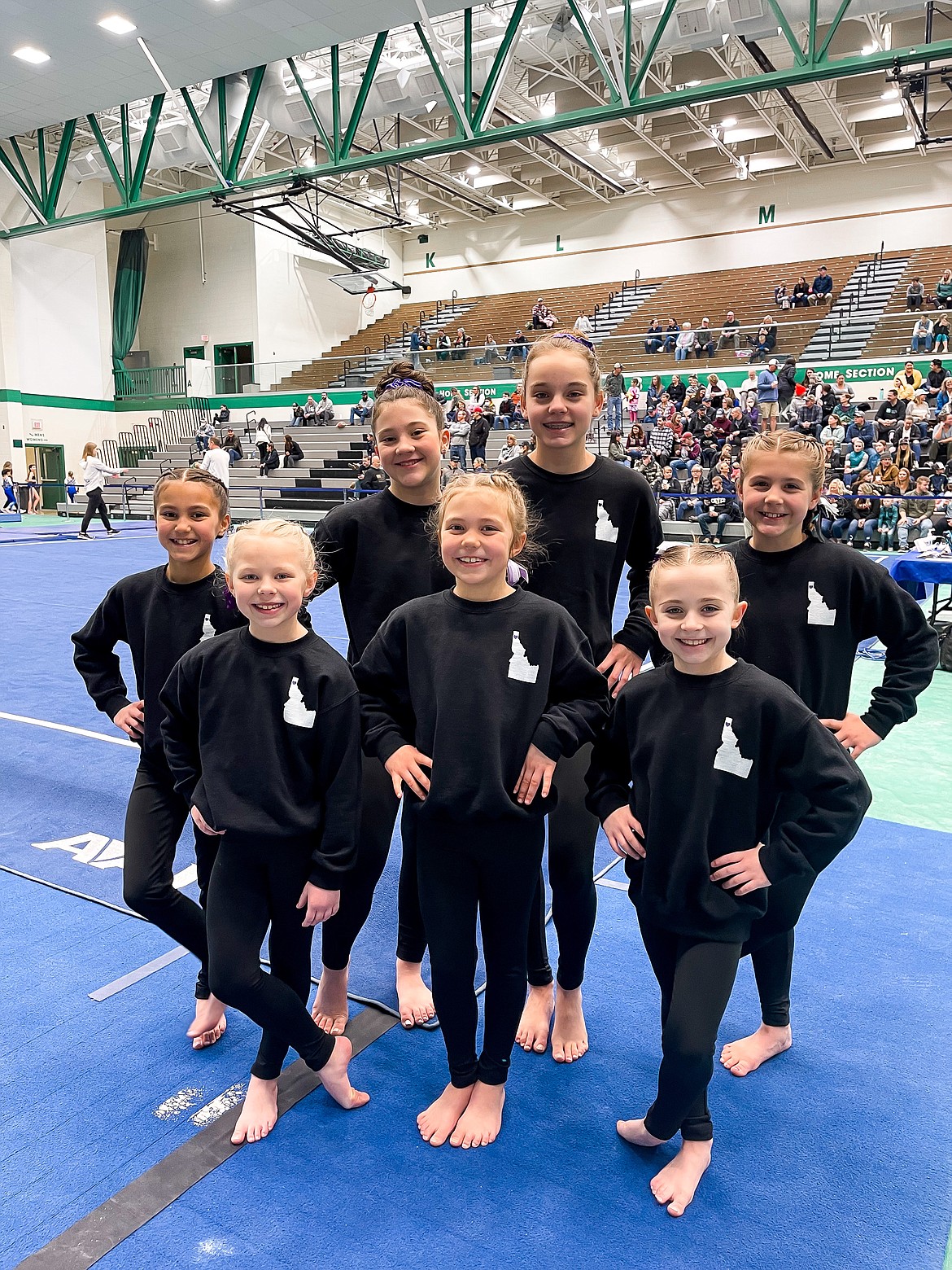 Courtesy photo
Avant Coeur Gymnastics Level 4 girls took 3rd Place Team at the Battle Under the Big Sky in Belgrade, Mont. In the front row from left are Kaylee Flodin, Olivia Watson and Sydney Traub; and back row from left, Taniella Atteshis, Audri Madsen, Elika Anderson and Issoria Austin.