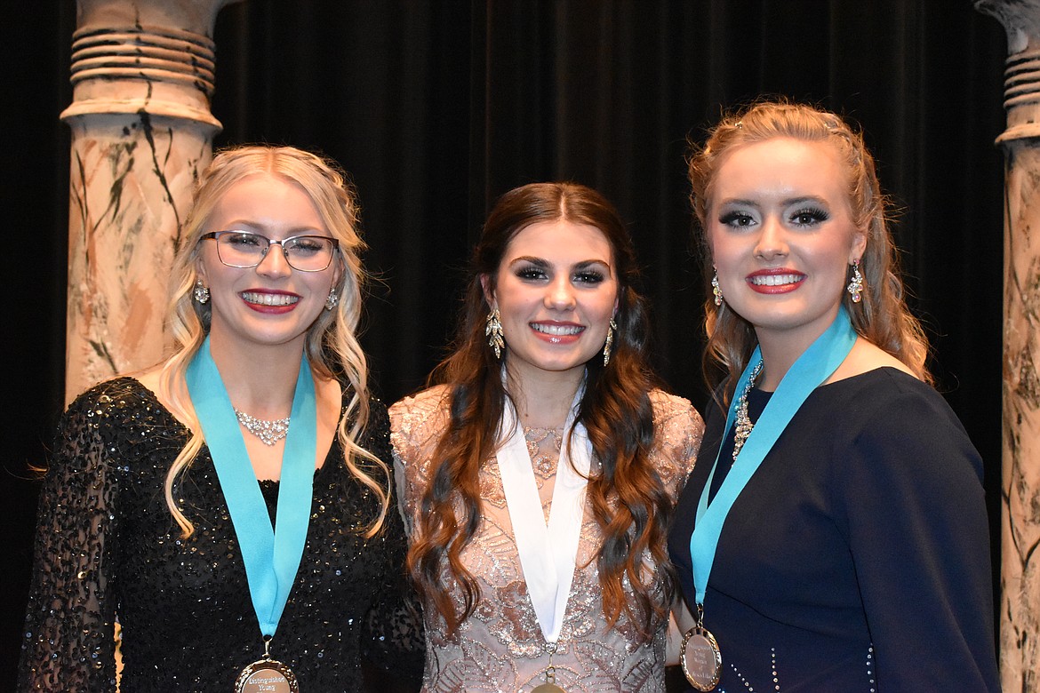 The 2023 Moses Lake DYW court, from left to right Lydia Jensen, Emma Fulkerson and McKenna Meise.