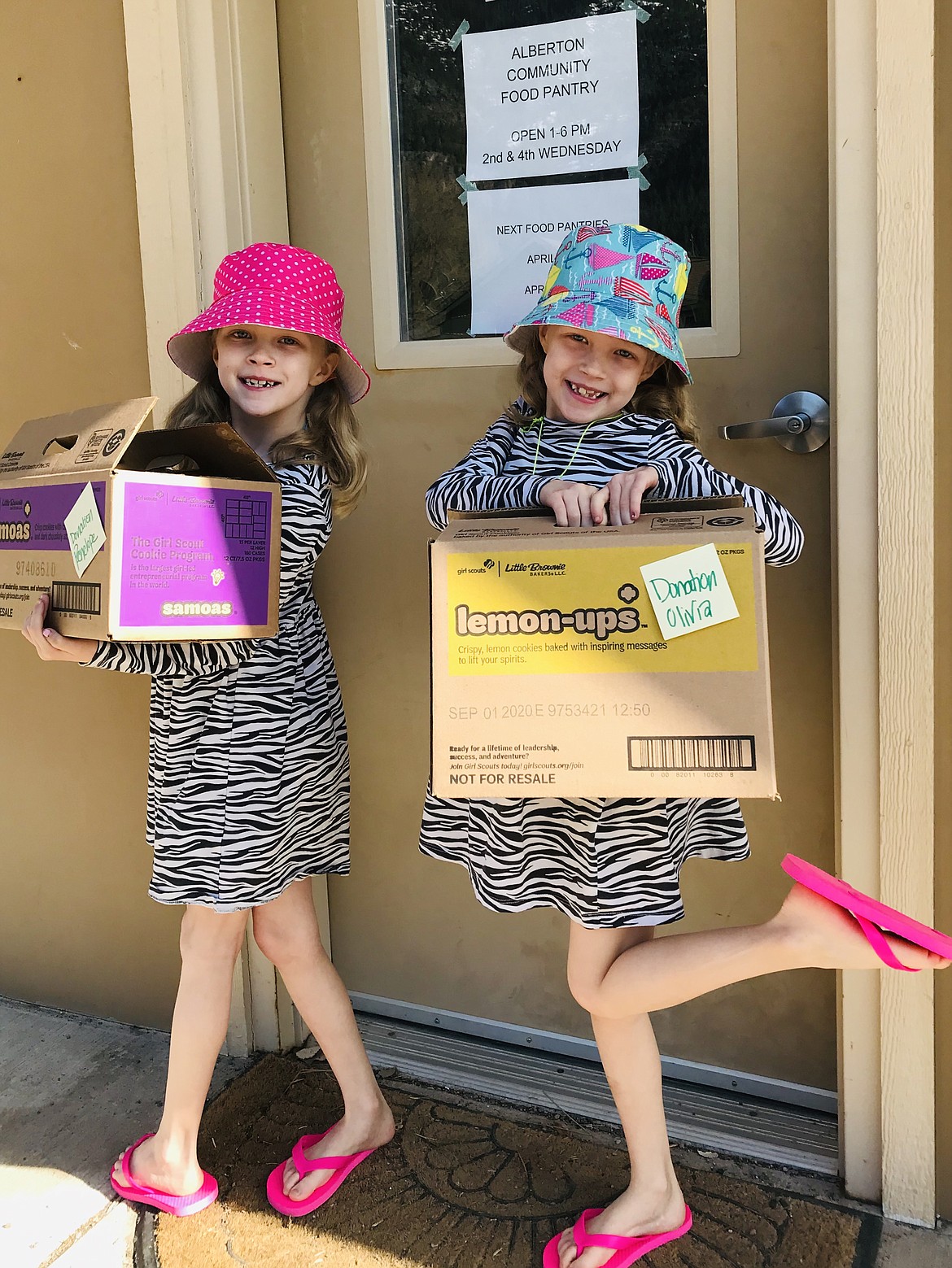 Girl Scout Juliettes Olivia and Penelope are preparing for their cookie sales in the coming weeks. Although Girl Scouts of America troops are becoming harder to find, participating as Juliette's allows the flexibility to be involved in community projects and continue selling their favorite cookies each year. (Photo courtesy/AnnaMarie Guerrero-White)