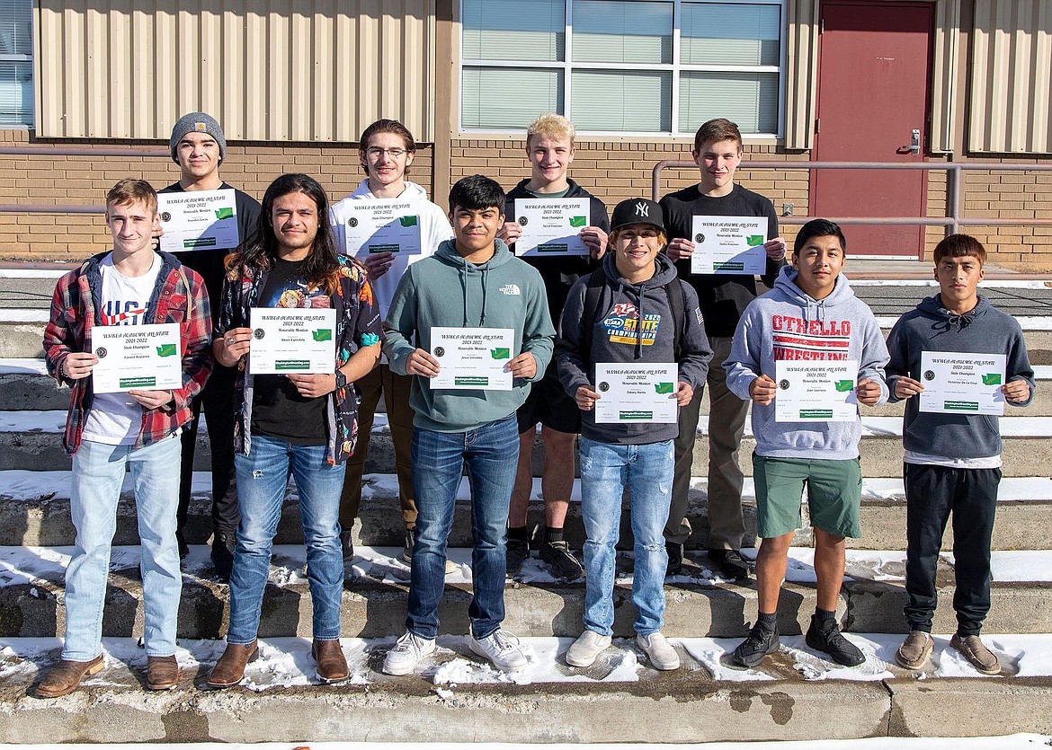 Ten Othello wrestlers received state academic all-state or honorable mention recognition.