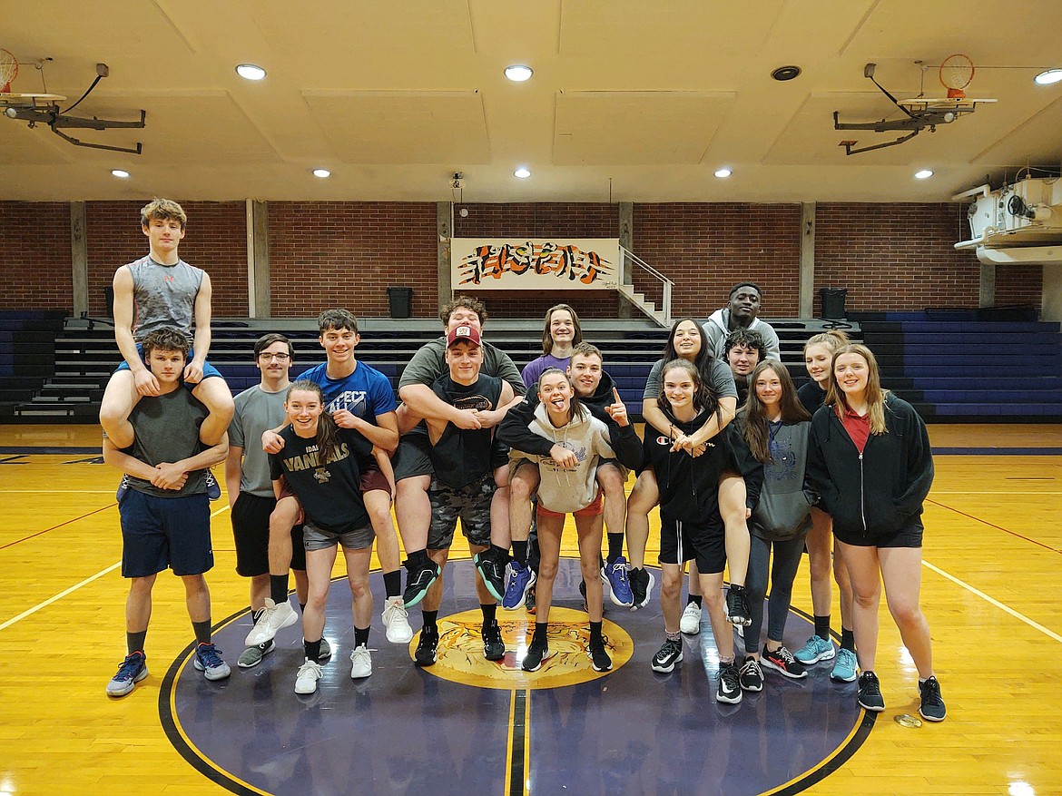 The Mullan track team pictured (from left) are Logan Petit, Alex Trogden, Josh Huston, Floyd Nelson, Caitlin Garitone, Blake Knoll, Luke Trogden, Zeke Hess, Blake Layton, Jazzmyn Nelson, Autumn Charvez, Ellie Lowman, Kofi Appiah, Michael Morgan, Laeylah Parish, Livia Blankenship and Paige Doyle. Not pictured are Leah Frazier, Dakota Driggers, Kara Stahle and Aiden Stack.