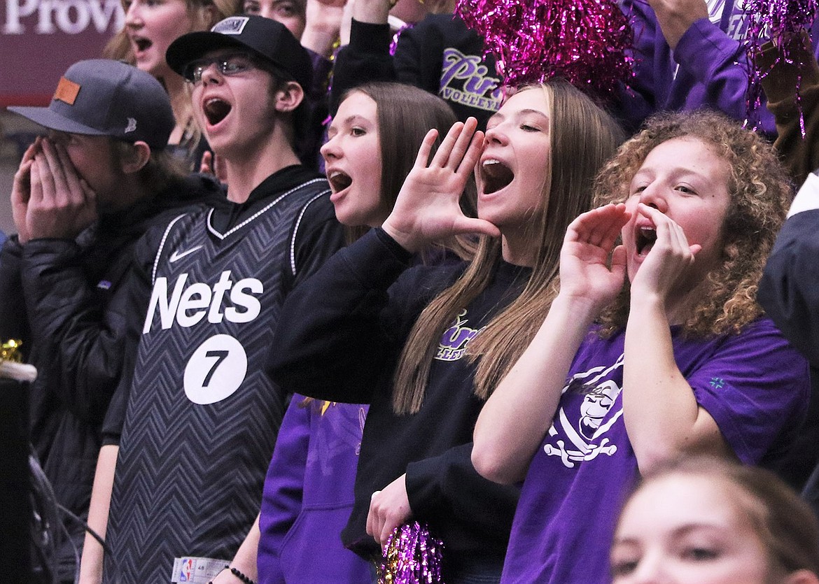 Polson fans cheer on the Pirates at the state tournament in Missoula. (Courtesy of Bob Gunderson)