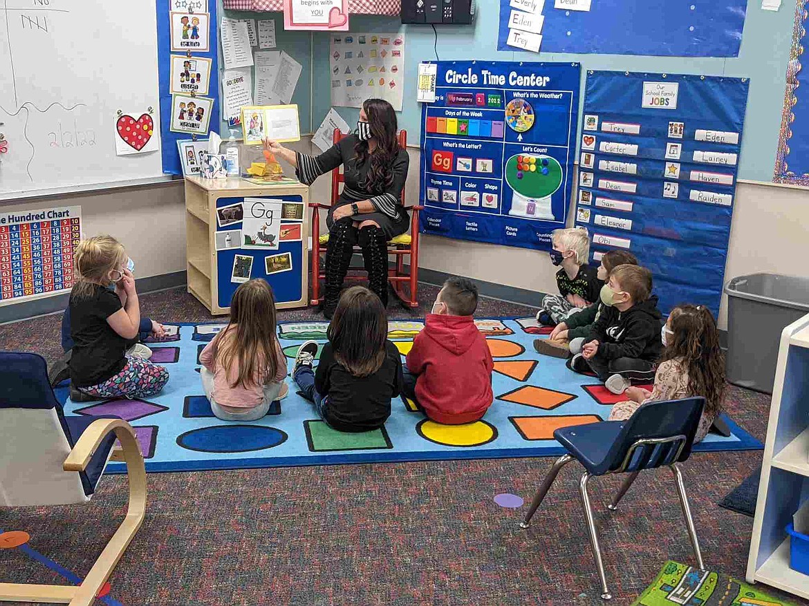 Former Soap Lake School District Superintendent Sunshine Pray reads to students on Feb. 2. Pray recently resigned from her position amidst other resignations and an unspecified investigation.