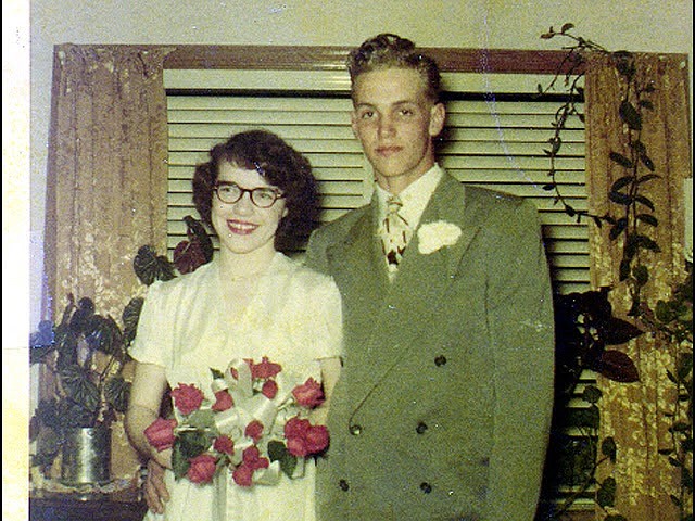 Norma and Kay L. Lybbert on their wedding day, March 22, 1952. During their marriage, they had seven children and have built a life on the love they share for each other and their family.